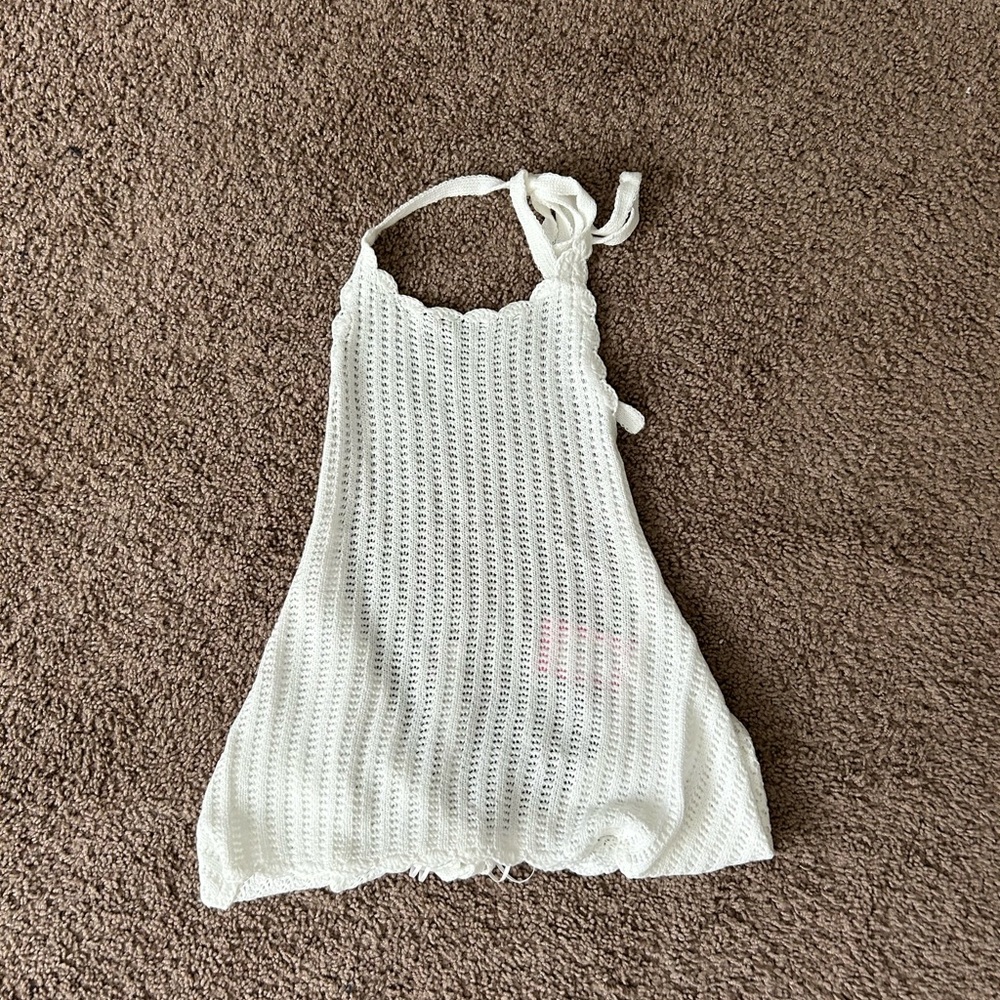 Edikted White Knit Halter Top